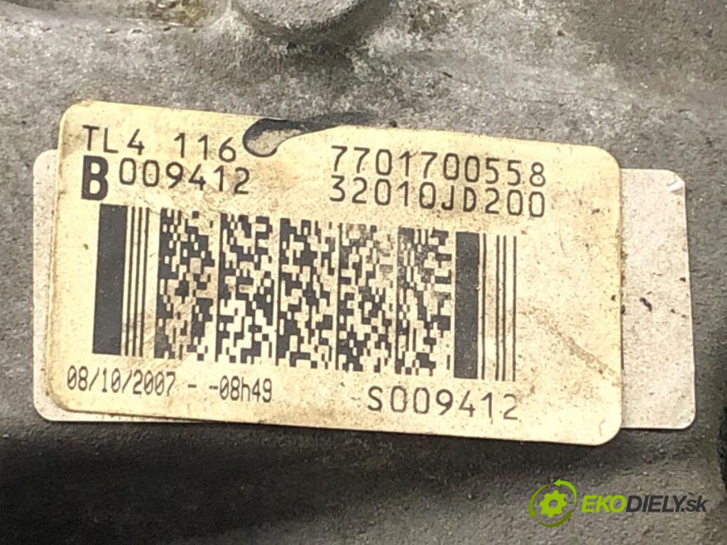 NISSAN QASHQAI / QASHQAI +2 I (J10, NJ10, JJ10E) 2006 - 2014    2.0 104 kW [141 KM] benzyna 2007 - 2013  Prevodovka TL4116 (Prevodovky)