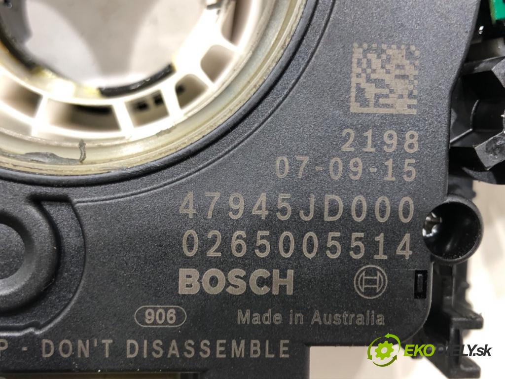 NISSAN QASHQAI / QASHQAI +2 I (J10, NJ10, JJ10E) 2006 - 2014    2.0 104 kW [141 KM] benzyna 2007 - 2013  Prepínač kombinovaný 47945JD000 (Prepínače, spínače, tlačidlá a ovládače kúrenia)