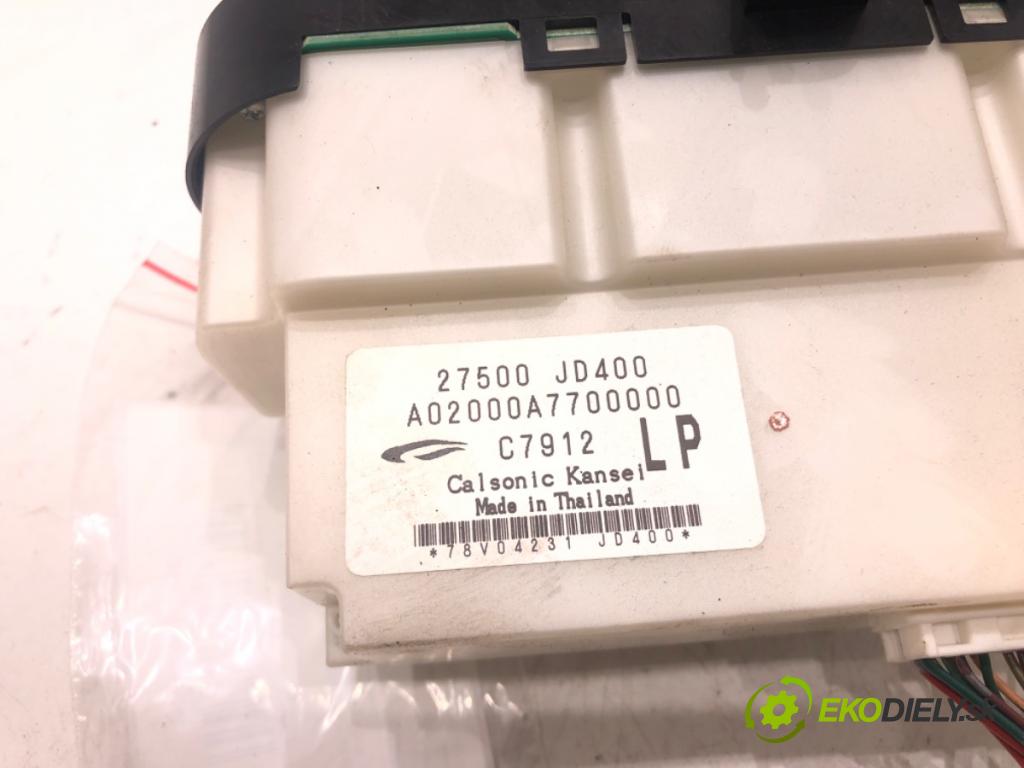 NISSAN QASHQAI / QASHQAI +2 I (J10, NJ10, JJ10E) 2006 - 2014    2.0 104 kW [141 KM] benzyna 2007 - 2013  Panel ovládania kúrenia 27500JD400 (Prepínače, spínače, tlačidlá a ovládače kúrenia)