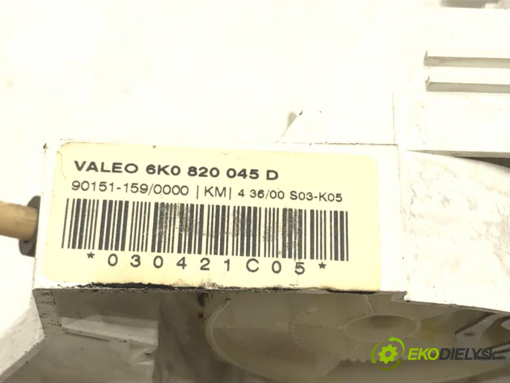 SEAT IBIZA II (6K1) 1993 - 2002    1.4 i 44 kW [60 KM] benzyna 1993 - 2002  Panel ovládania kúrenia 6K0820045D (Prepínače, spínače, tlačidlá a ovládače kúrenia)