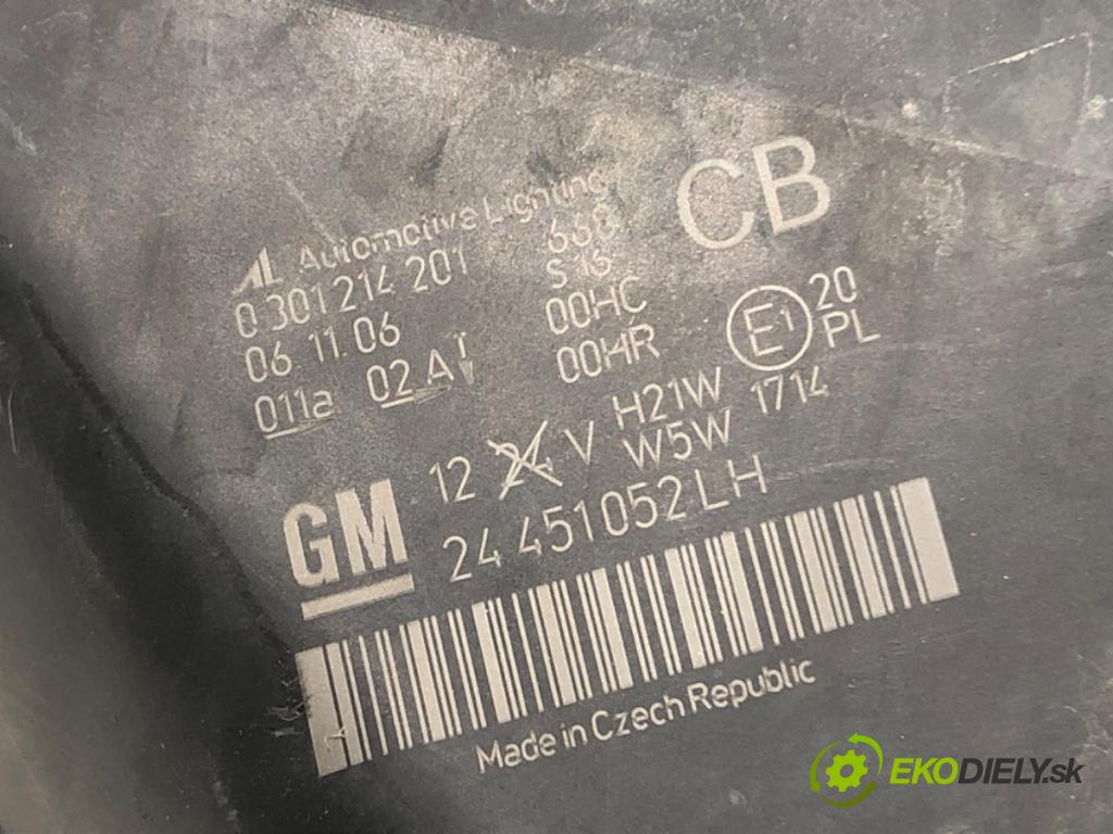 OPEL ZAFIRA B Nadwozie pełne/minivan (A05) 2005 - 2015    1.9 CDTI VAN (M75) 88 kW [120 KM] olej napędowy 2005 - 2015  Svetlomet ľavy predný 24451052