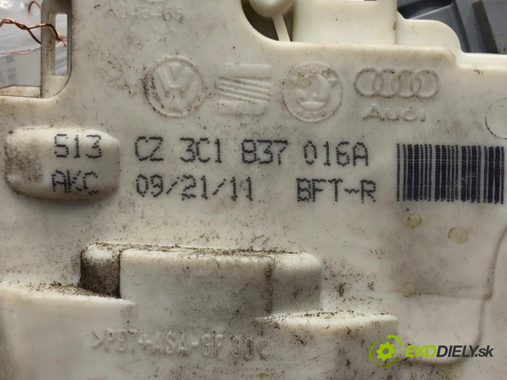 VW PASSAT B7 Variant (365) 2010 - 2015    2.0 TDI 103 kW [140 KM] olej napędowy 2010 - 2014  zámok dveře pravý přední část 3C1837016A