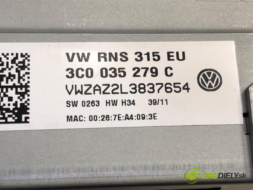 VW PASSAT B7 Variant (365) 2010 - 2015    2.0 TDI 103 kW [140 KM] olej napędowy 2010 - 2014  RADIO Navigácia 3C0035279C (Audio zariadenia)