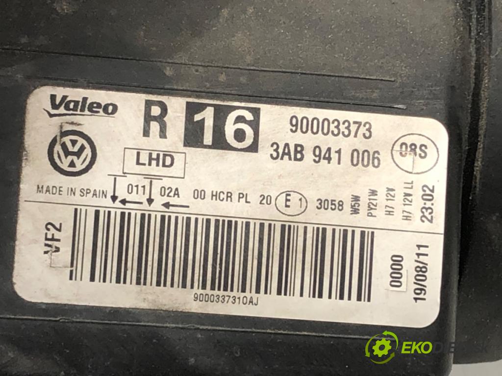 VW PASSAT B7 Variant (365) 2010 - 2015    2.0 TDI 103 kW [140 KM] olej napędowy 2010 - 2014  Svetlomet pravy predný 3AB941006