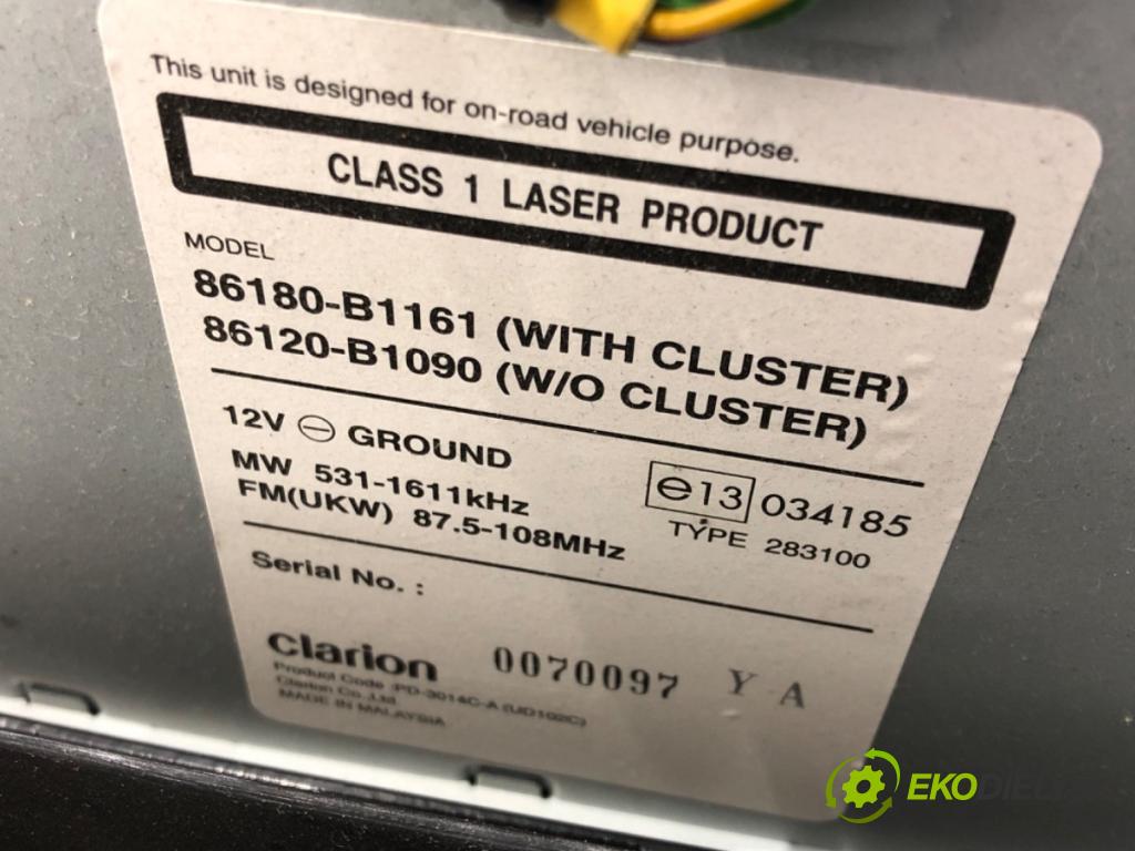 SUBARU JUSTY IV 2007 - 2022    1.0 (M300) 51 kW [69 KM] benzyna 2007 - 2022  RADIO 86180-B1161 (Audio zariadenia)