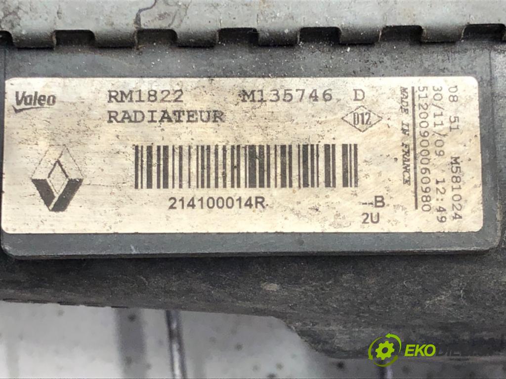 RENAULT MEGANE III liftback (BZ0/1_, B3_) 2008 - 2022    1.6 16V (BZ1B, BZ1H) 81 kW [110 KM] benzyna 2008 - 2022  Chladič vody 214100014R (Chladiče vody)