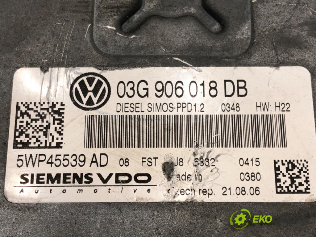 VW TOURAN (1T1, 1T2) 2003 - 2010    2.0 TDI 125 kW [170 KM] olej napędowy 2005 - 2010  riadiaca jednotka Motor 03G906018DB (Riadiace jednotky)