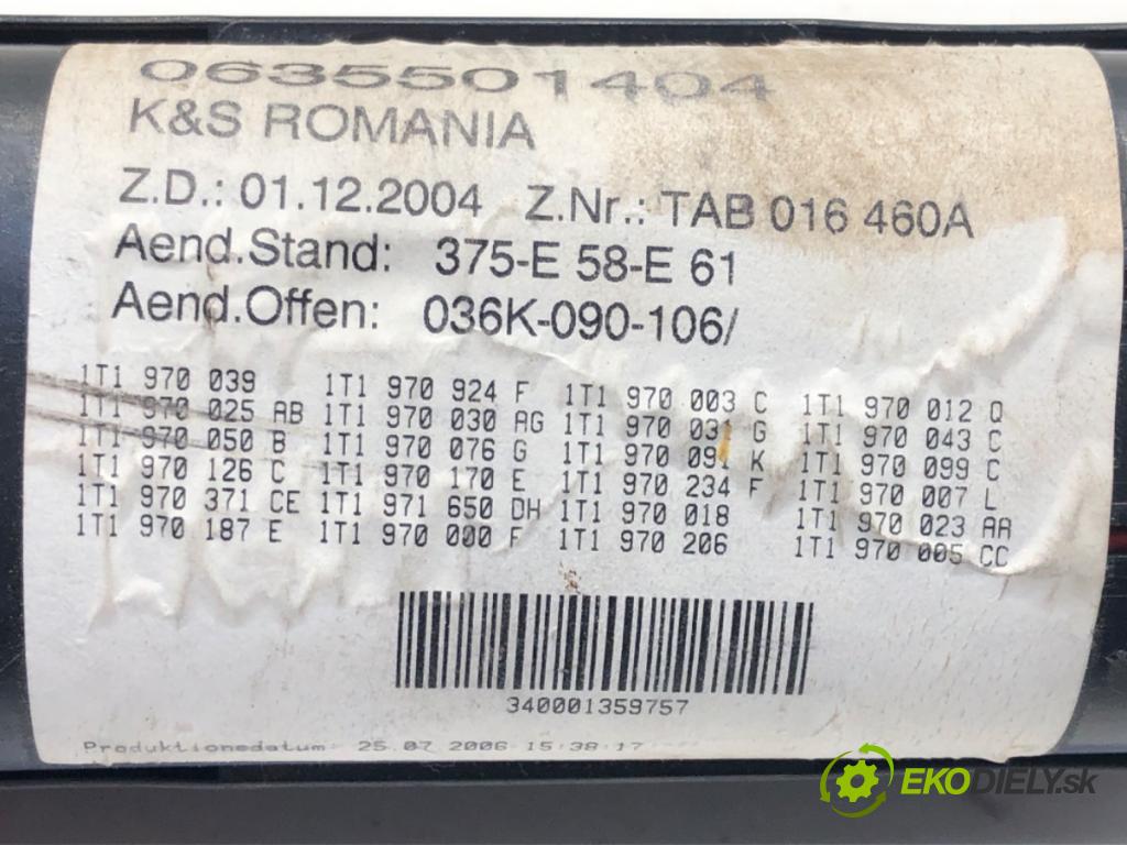 VW TOURAN (1T1, 1T2) 2003 - 2010    2.0 TDI 125 kW [170 KM] olej napędowy 2005 - 2010  skříňka poistková  (Pojistkové skříňky)