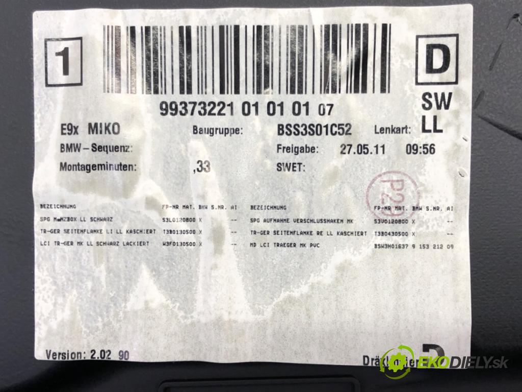 BMW 3 Touring (E91) 2004 - 2012    318 d 105 kW [143 KM] olej napędowy 2007 - 2012  Tunel stredový  (Stredový tunel / panel)