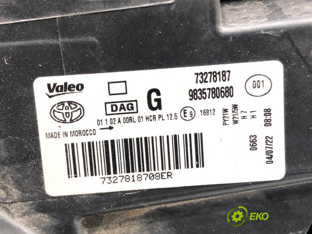 TOYOTA PROACE CITY VERSO nadwozie wielkoprzestrzenne (MPV) 2019 - 2022    1.5 D-4D 130 (BKYMA) 96 kW [131 KM] olej napędowy 2019 - 2022  Svetlomet ľavy predný 9835780680