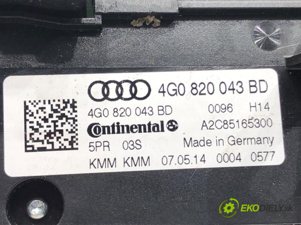 AUDI A6 C7 Avant (4G5, 4GD) 2011 - 2018    2.0 TDI 140 kW [190 KM] olej napędowy 2013 - 2018  Panel ovládania kúrenia 4G0820043BD (Prepínače, spínače, tlačidlá a ovládače kúrenia)
