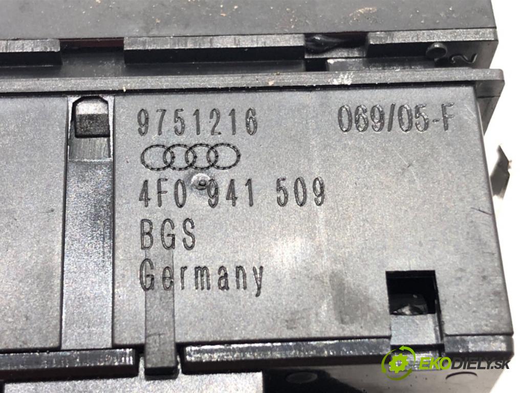 AUDI A6 C6 Avant (4F5) 2004 - 2011    2.4 130 kW [177 KM] benzyna 2005 - 2008  Spínač svetiel výstražných (núdzových) 4F0941509 (Prepínače, spínače, tlačidlá a ovládače kúrenia)