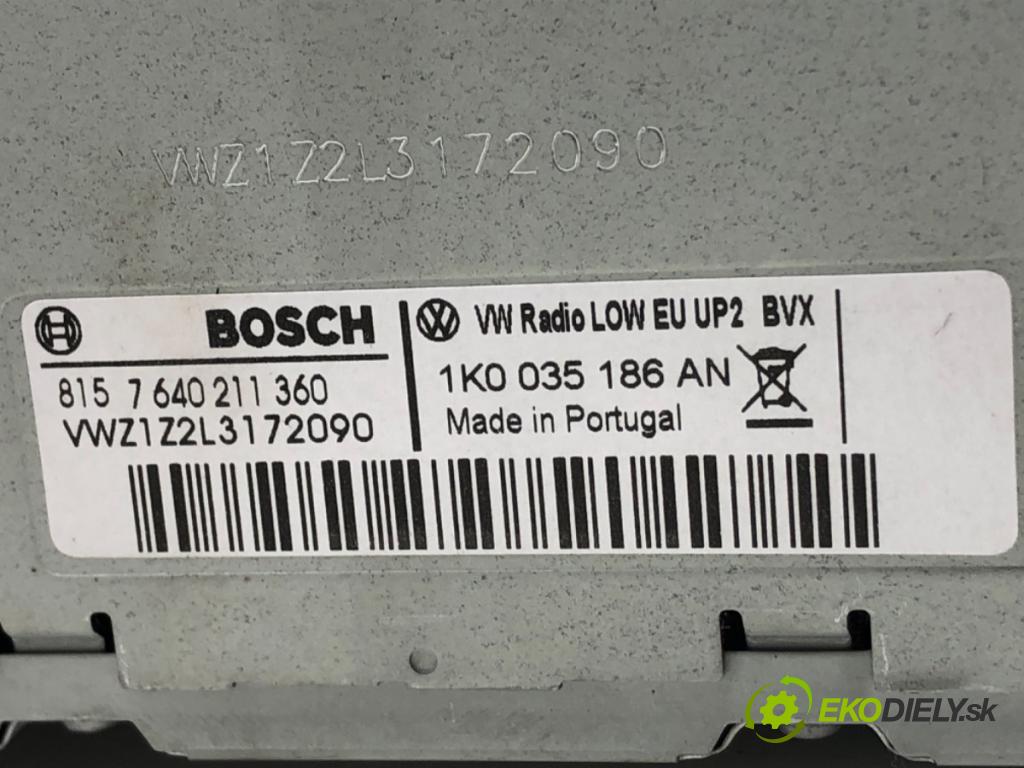 VW JETTA IV (162, 163, AV3, AV2) 2008 - 2022    1.2 TSI 77 kW [105 KM] benzyna 2010 - 2017  RADIO 1K0035186AN (Audio zariadenia)