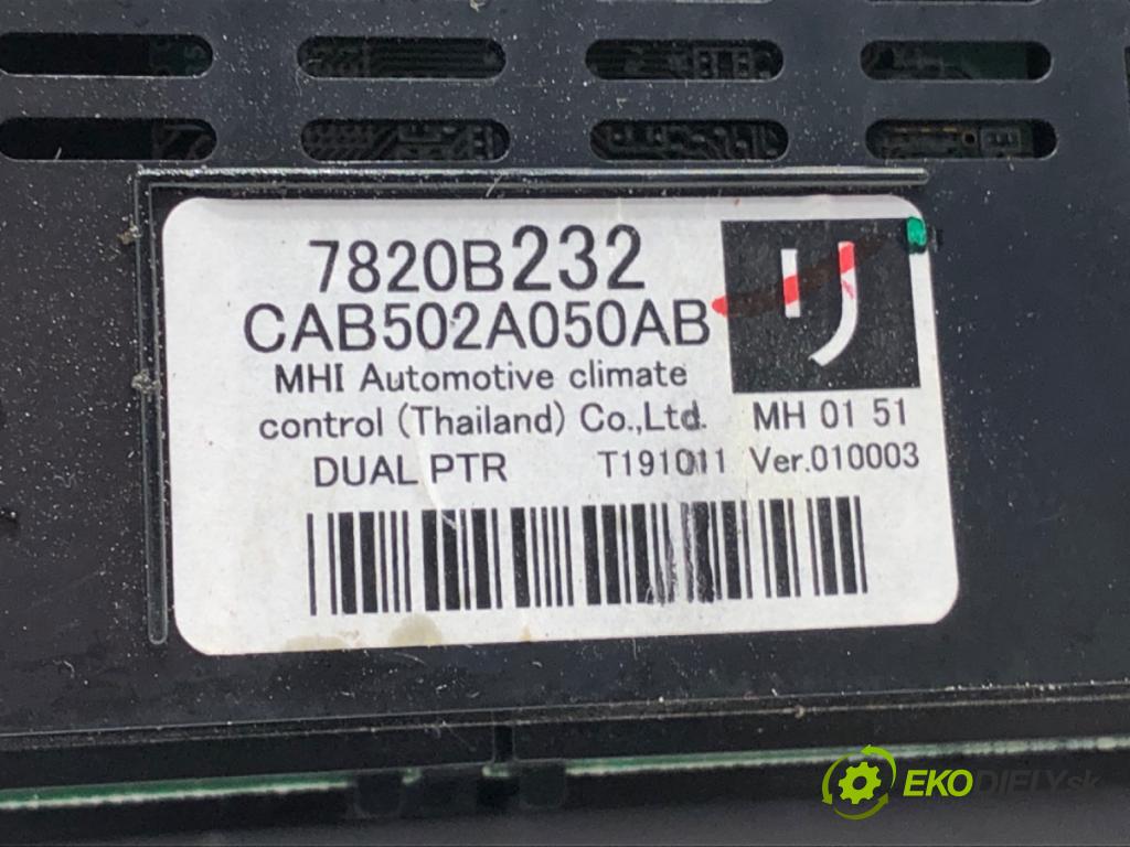 MITSUBISHI OUTLANDER III (GG_W, GF_W, ZJ, ZL, ZK) 2010 - 2022    2.4 Hybrid 4WD (GG3W) 99 kW [135 KM] Hybryda silnik benzynowy / elektryczny 2018 - 2022  Panel ovládania kúrenia 7820B232 (Prepínače, spínače, tlačidlá a ovládače kúrenia)