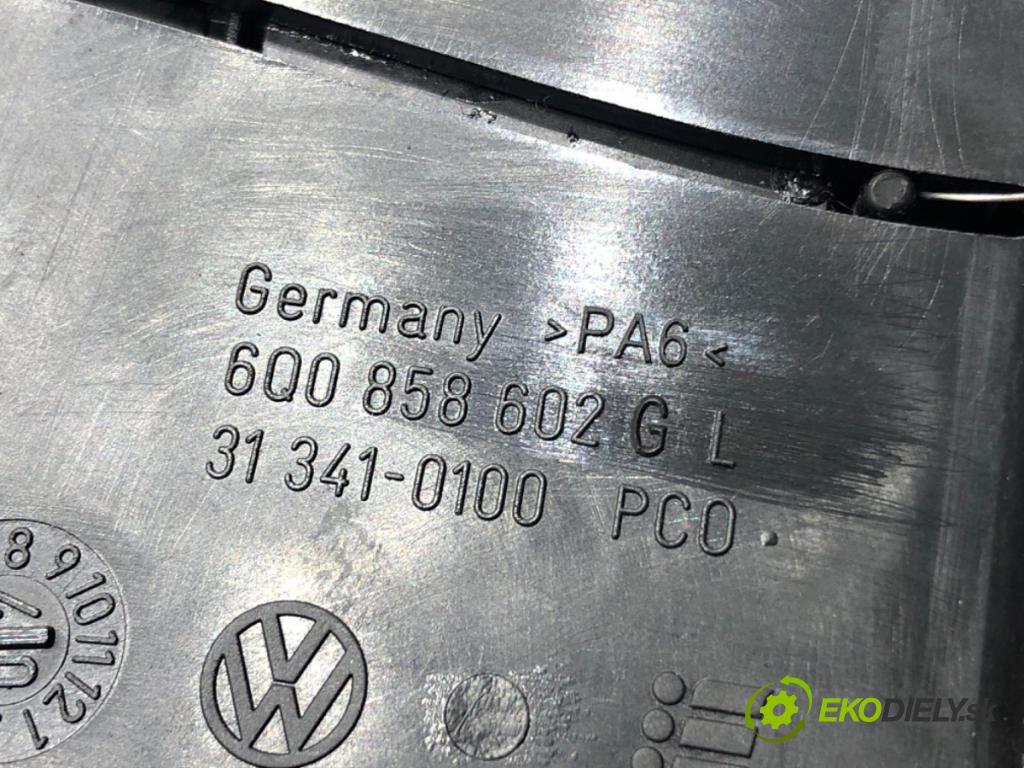 VW POLO (9N_, 9A_) 2001 - 2014    1.4 TDI 51 kW [70 KM] olej napędowy 2005 - 2009  Držiak na nápoje 6Q0858602GL (Úchyty, držiaky na nápoje)