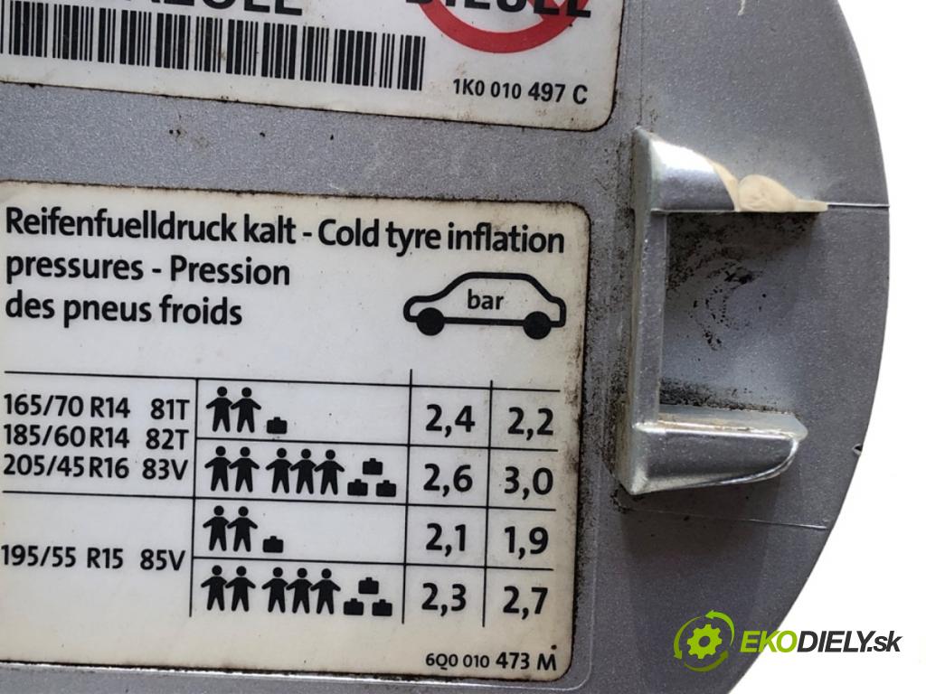 VW POLO (9N_, 9A_) 2001 - 2014    1.4 TDI 51 kW [70 KM] olej napędowy 2005 - 2009  Dvierka nádrže paliva  (Ostatné)