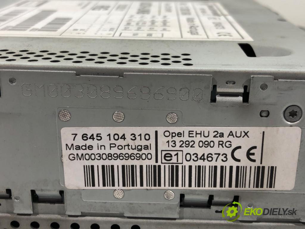 OPEL VECTRA C Kombi (Z02) 2003 - 2009    1.8 (F35) 103 kW [140 KM] benzyna 2005 - 2008  RADIO 13292090RG (Audio zariadenia)