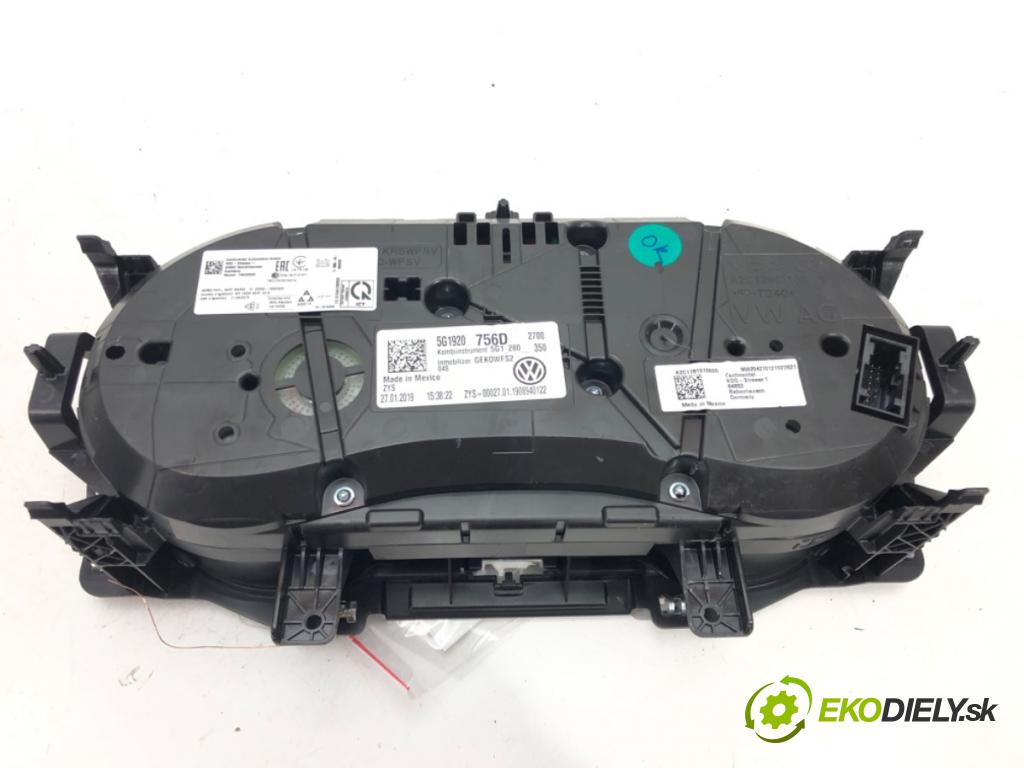 VW GOLF VII (5G1, BQ1, BE1, BE2) 2012 - 2022    2.0 GTI TCR 213 kW [290 KM] benzyna 2018 - 2022  Prístrojovka 5G1920756D (Prístrojové dosky, displeje)