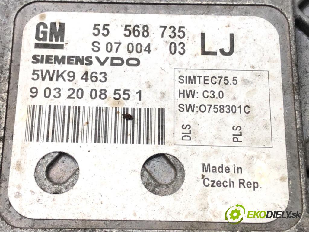 OPEL ZAFIRA / ZAFIRA FAMILY B (A05) 2005 - 2019    1.6 FlexFuel (M75) 85 kW [116 KM] Benzyna / etanol 2008 - 2012  riadiaca jednotka Motor 55568735 (Riadiace jednotky)
