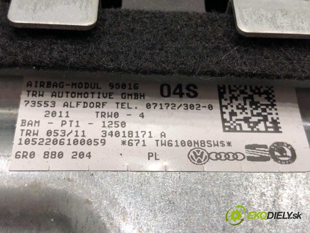 VW POLO V (6R1, 6C1) 2009 - 2022    1.6 TDI 77 kW [105 KM] olej napędowy 2009 - 2022  AirBag volantu spolujazdca pasy 5K0880201K 6R0880204