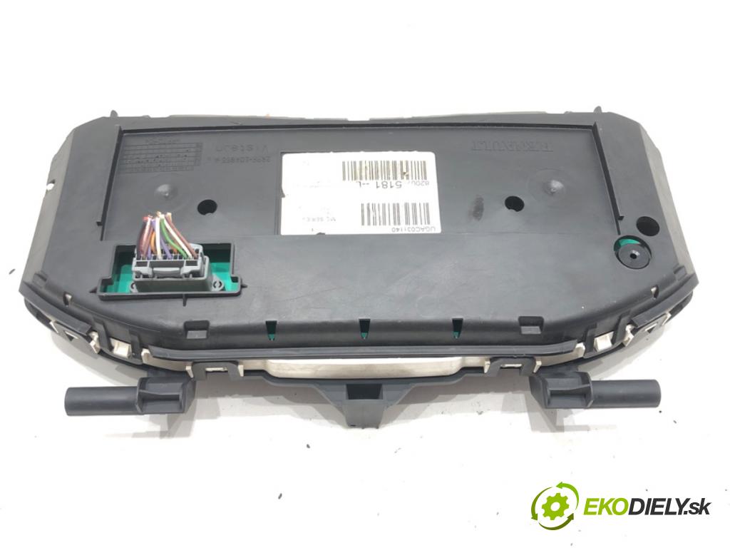 RENAULT CLIO III (BR0/1, CR0/1) 2005 - 2014    1.2 16V (BR02, BR0J, BR11, CR02, CR0J, CR11) 55 kW [75 KM] benzyna 2005 - 2014  Prístrojovka 8200715181L (Prístrojové dosky, displeje)