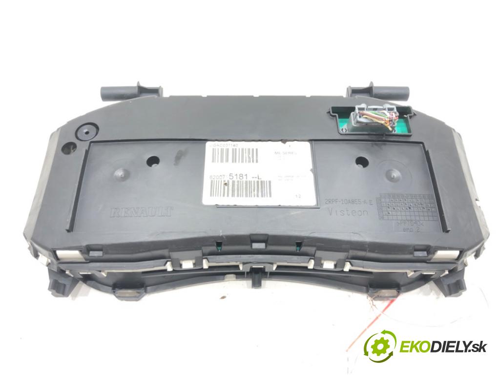 RENAULT CLIO III (BR0/1, CR0/1) 2005 - 2014    1.2 16V (BR02, BR0J, BR11, CR02, CR0J, CR11) 55 kW [75 KM] benzyna 2005 - 2014  Prístrojovka 8200715181L (Prístrojové dosky, displeje)