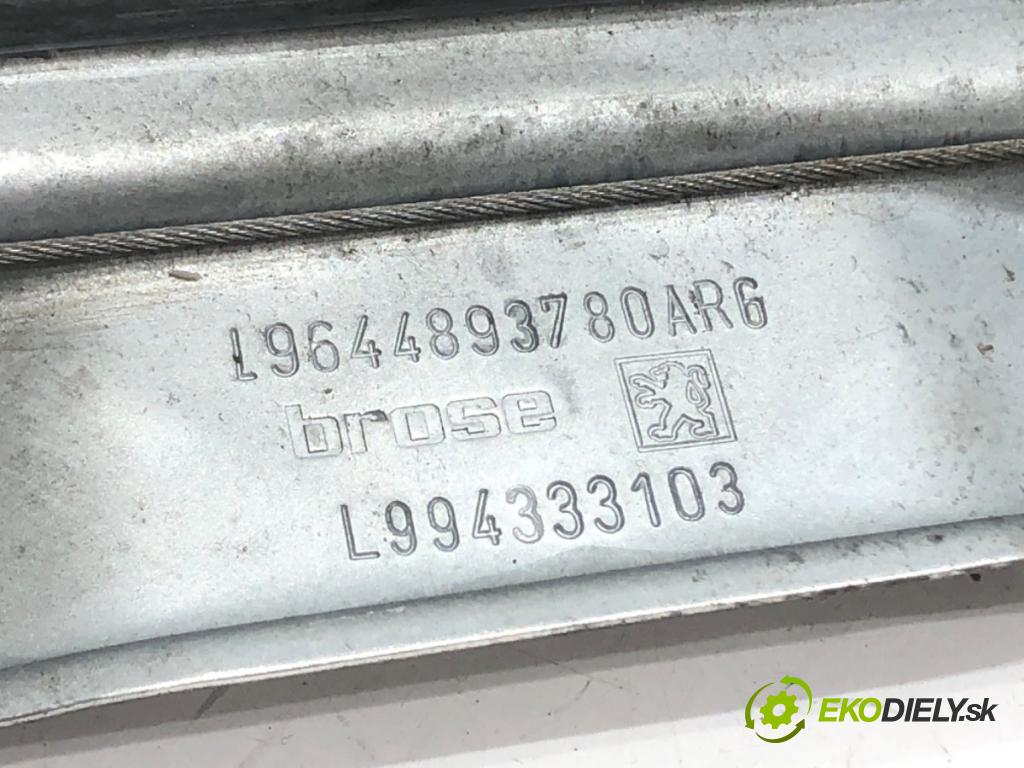 PEUGEOT 407 (6D_) 2004 - 2011    1.6 HDi 110 (6D9HZC, 6D9HYC) 80 kW [109 KM] olej napędowy 2004 - 2010  mechanismus okna levý zadní část 9646595680