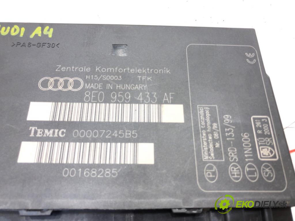 AUDI A4 B6 Avant (8E5) 2000 - 2005    1.9 TDI 96 kW [130 KM] olej napędowy 2001 - 2004  Modul komfortu 8E0959433AF (Moduly komfortu)