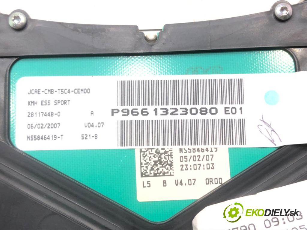 PEUGEOT 307 (3A/C) 2000 - 2012    2.0 16V 103 kW [140 KM] benzyna 2005 - 2007  Prístrojovka P9661323080 (Prístrojové dosky, displeje)