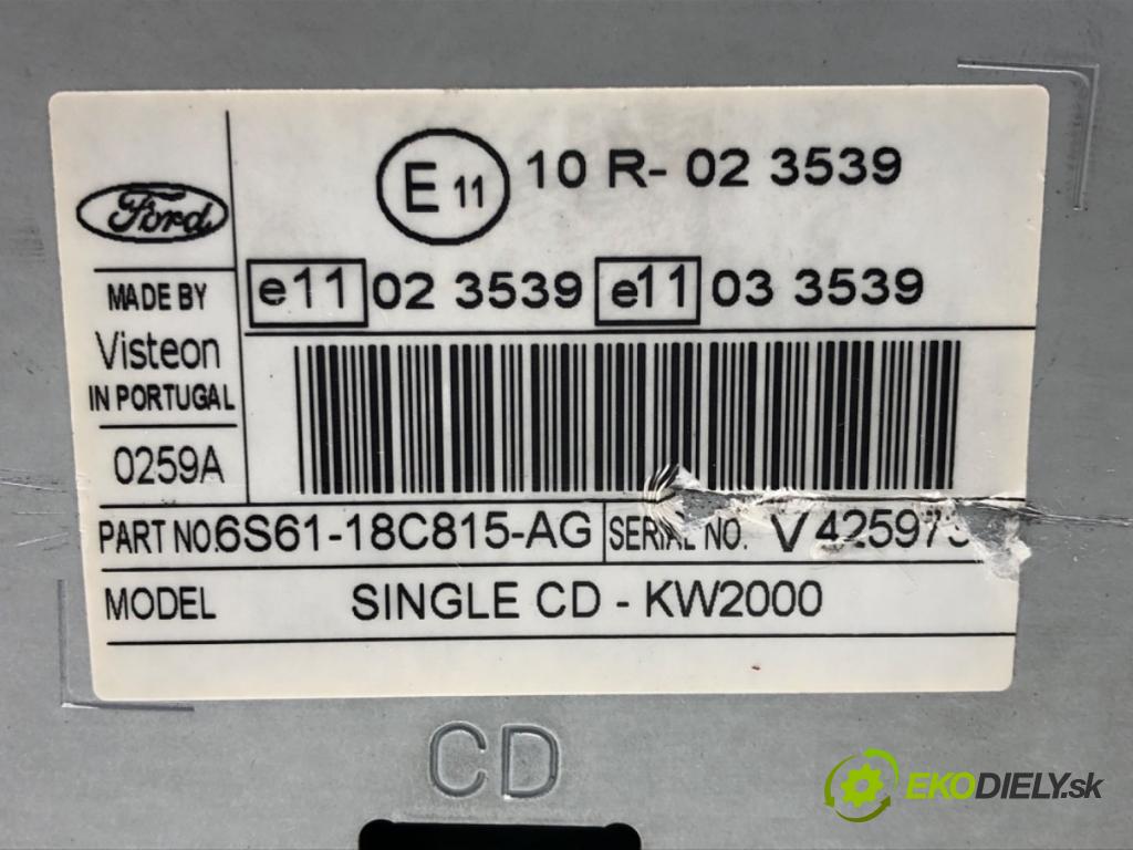 FORD FOCUS C-MAX (DM2) 2003 - 2007    2.0 TDCi 100 kW [136 KM] olej napędowy 2003 - 2007  RADIO 6S61-18C815-AG (Audio zariadenia)