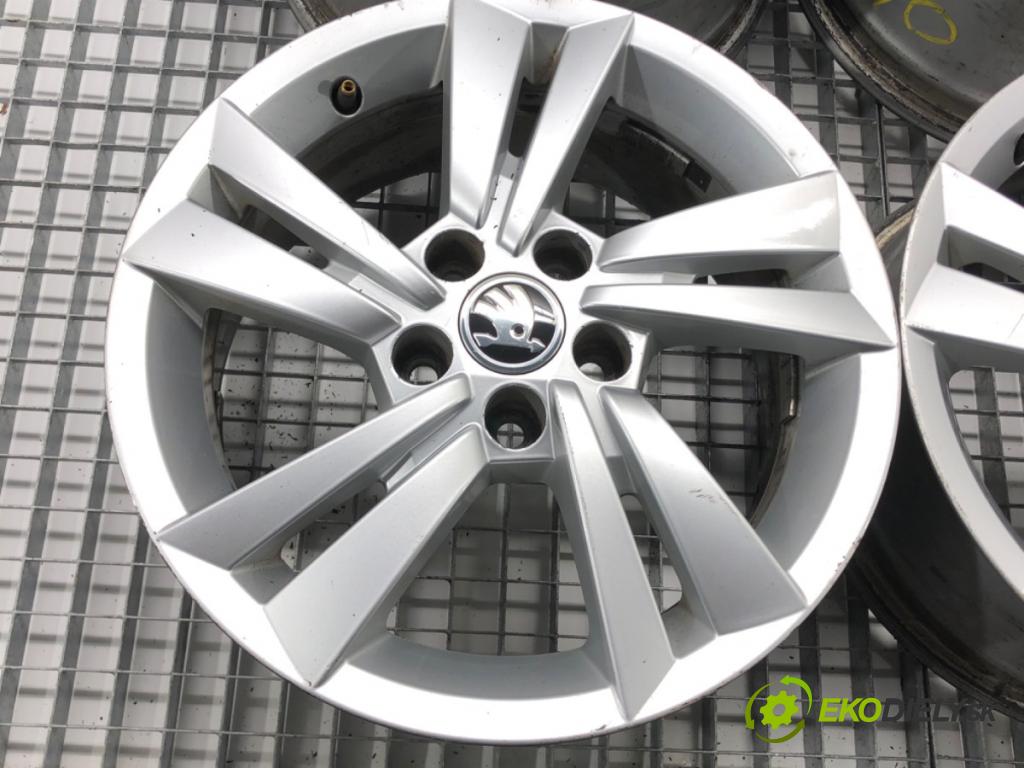 SKODA FABIA III Kombi (NJ5) 2014 - 2022    1.0 TSI 70 kW [95 KM] benzyna 2014 - 2022  disky hliníkové 15 6J 5X100 ET38 stred CENTR. 57.1 6V0601025M
