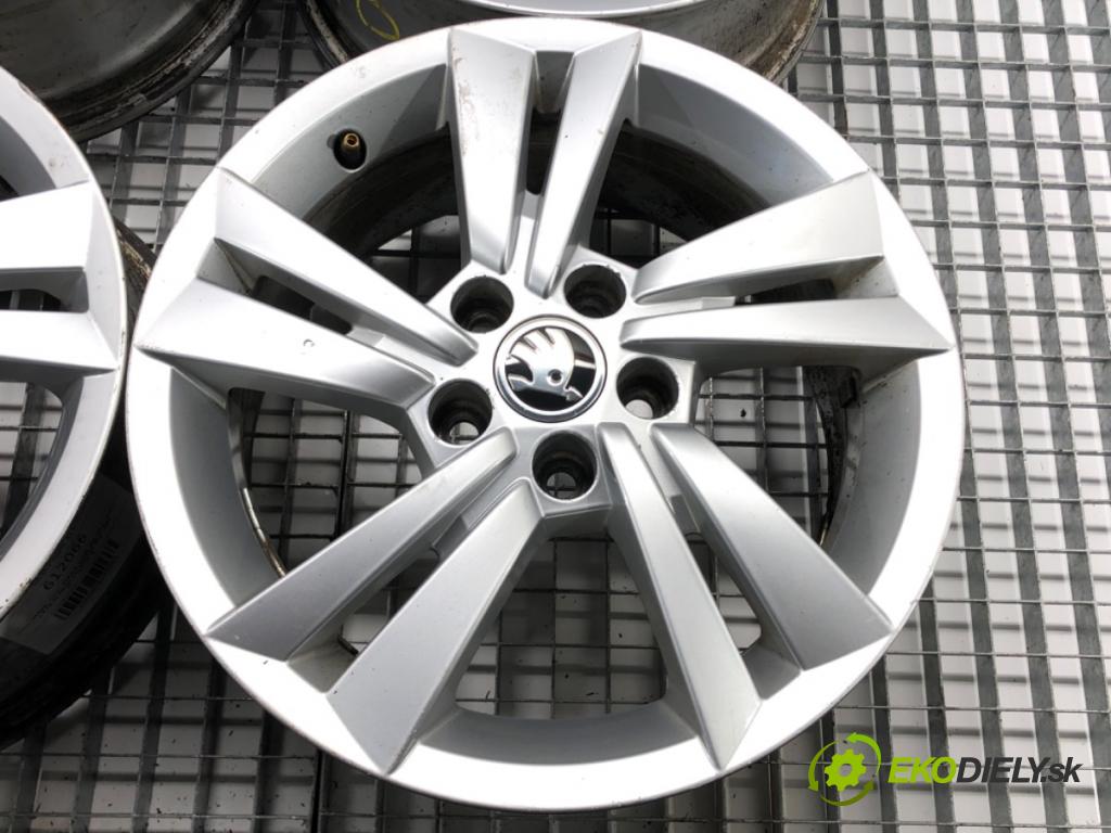 SKODA FABIA III Kombi (NJ5) 2014 - 2022    1.0 TSI 70 kW [95 KM] benzyna 2014 - 2022  disky hliníkové 15 6J 5X100 ET38 stred CENTR. 57.1 6V0601025M