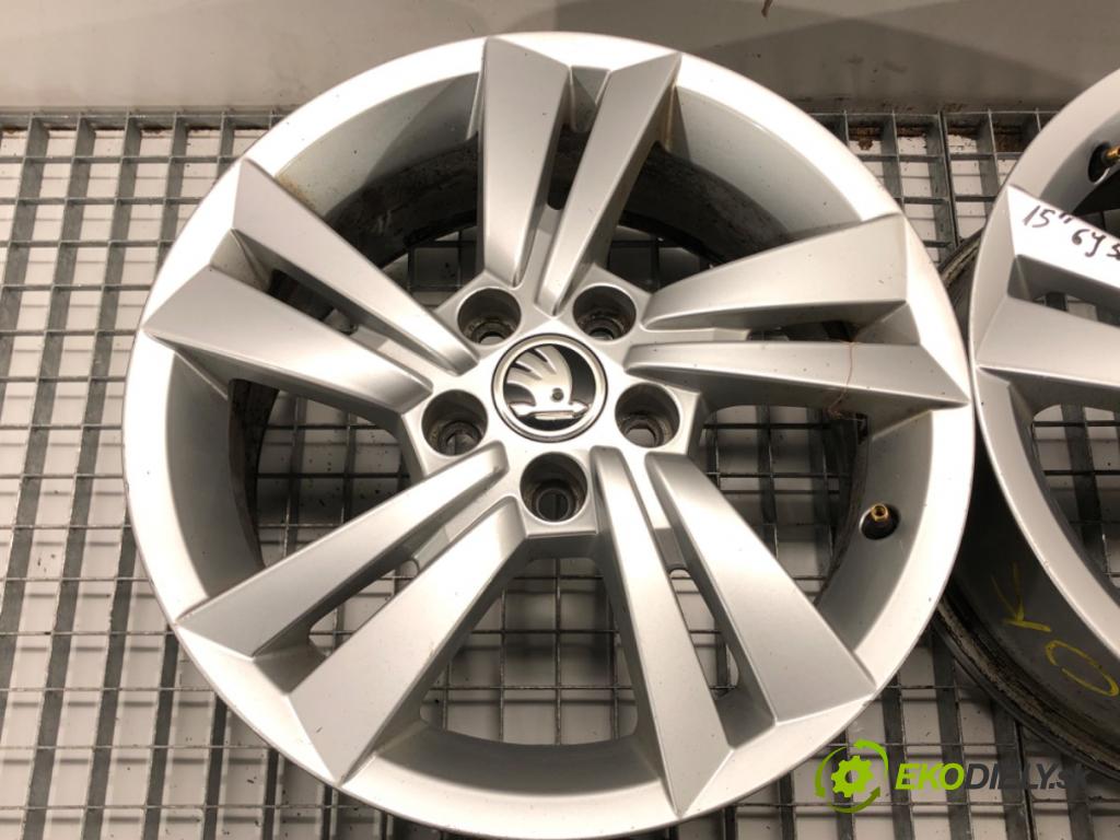 SKODA FABIA III Kombi (NJ5) 2014 - 2022    1.0 TSI 70 kW [95 KM] benzyna 2014 - 2022  disky hliníkové 15 6J 5X100 ET38 stred CENTR. 57.1 6V0601025M