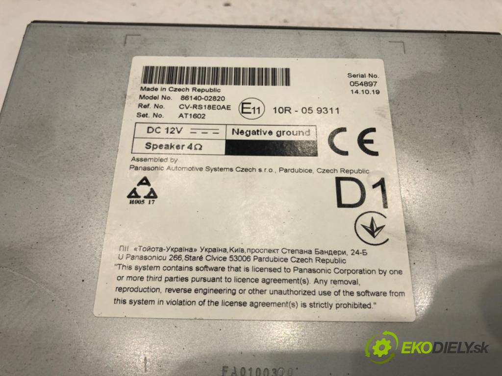 TOYOTA COROLLA liftback (_E21_) 2018 - 2022    1.8 Hybrid (ZWE211) 72 kW [98 KM] Hybryda silnik benzynowy / elektryczny 2018 - 2022  Dislpej Navigácia 86140-02820 (Prístrojové dosky, displeje)