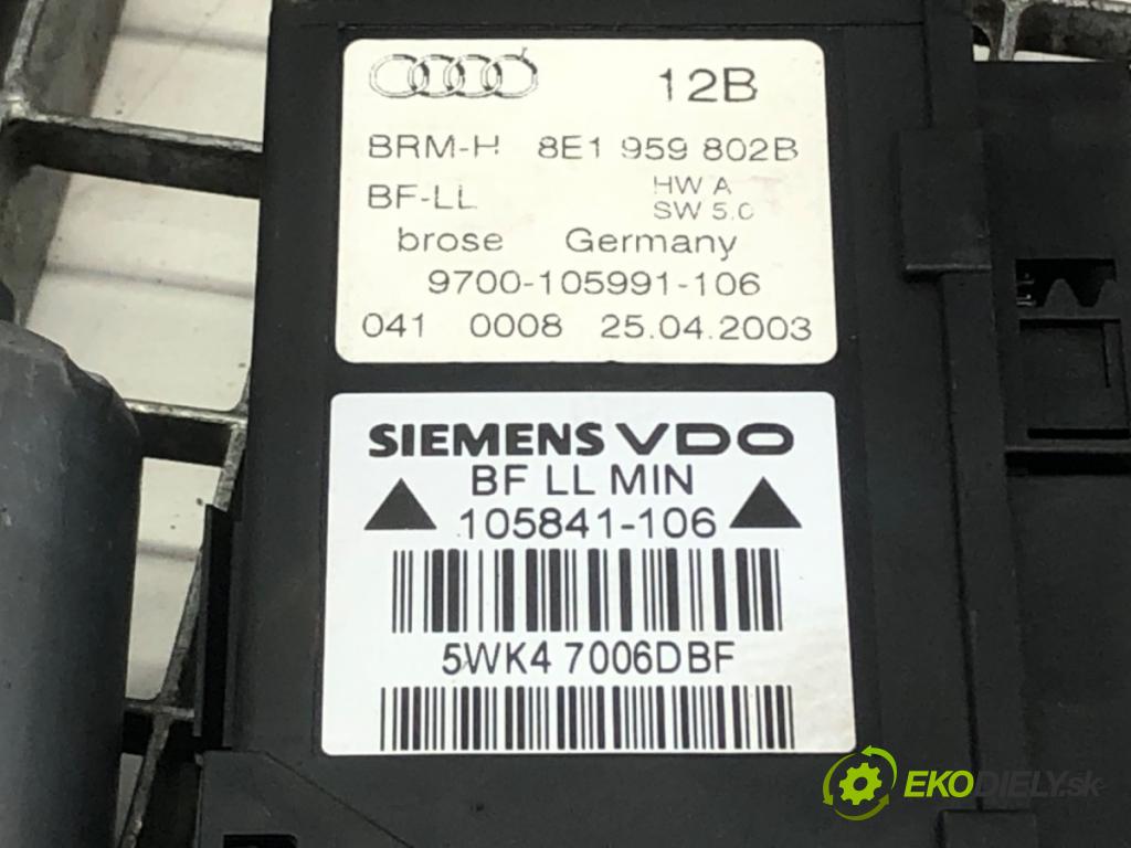 AUDI A4 B6 (8E2) 2000 - 2005    1.9 TDI 74 kW [101 KM] olej napędowy 2001 - 2004  mechanismus okna pravý přední část 8E1959802B