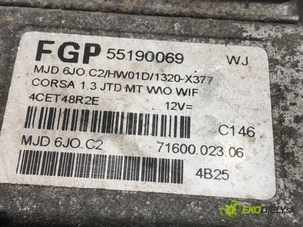 OPEL CORSA C (X01) 2000 - 2009    1.3 CDTI (F08, F68) 51 kW [70 KM] olej napędowy 2003 - 2009  riadiaca jednotka Motor 55190069 (Riadiace jednotky)