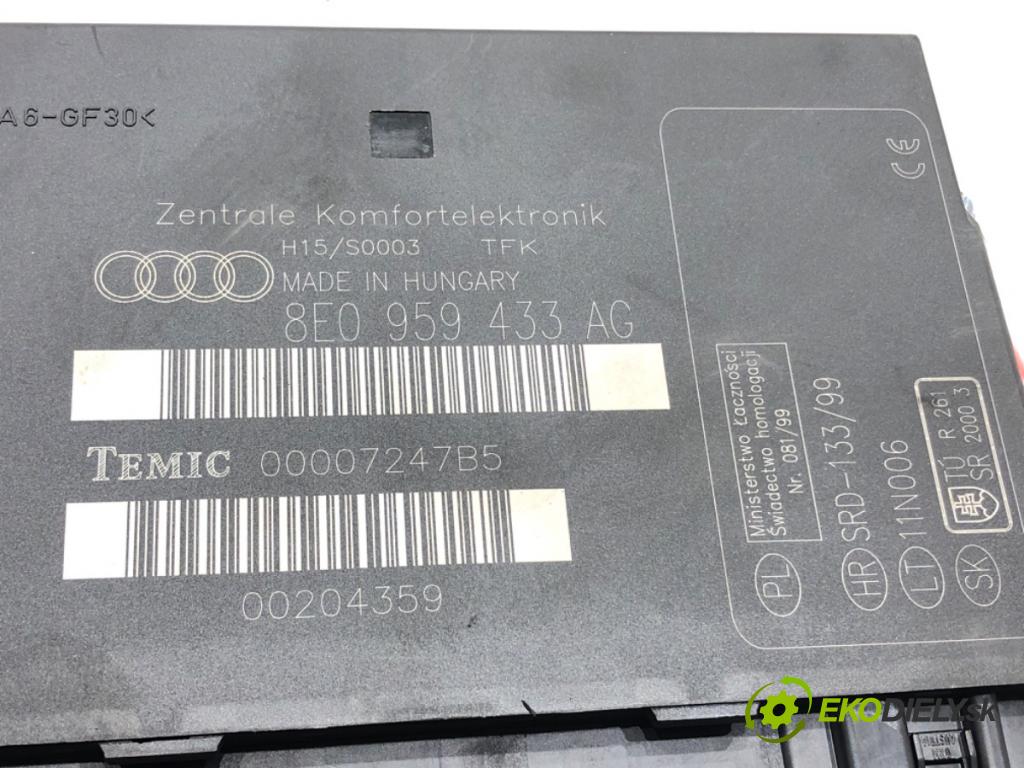 AUDI A4 B6 (8E2) 2000 - 2005    1.9 TDI 96 kW [130 KM] olej napędowy 2000 - 2004  Modul komfortu 8E0959433AG (Moduly komfortu)