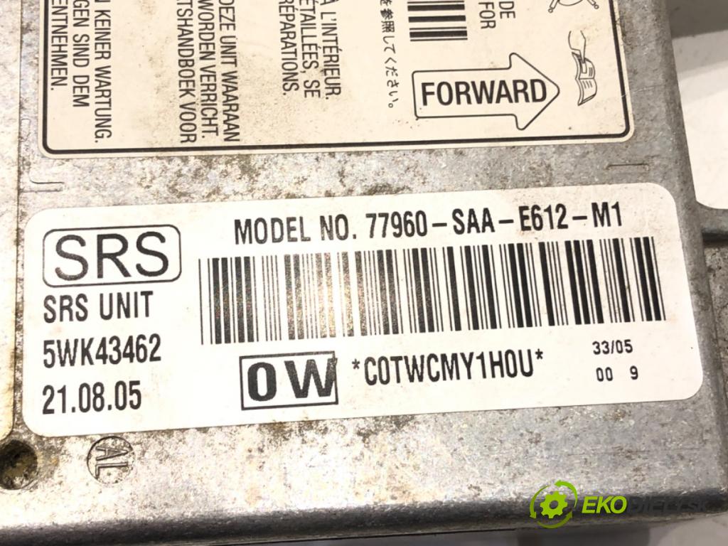 HONDA JAZZ II (GD_, GE3, GE2) 2001 - 2008    1.2 i-DSI (GD5, GE2) 57 kW [78 KM] benzyna 2002 - 2008  senzor airbag 77960-SAA-E612-M1 (Snímače)