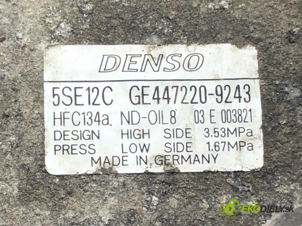TOYOTA AVENSIS (_T25_) 2003 - 2008    1.8 (ZZT251_) 95 kW [129 KM] benzyna 2003 - 2008  kompresor klimatizace GE447220-9243 (Kompresory)