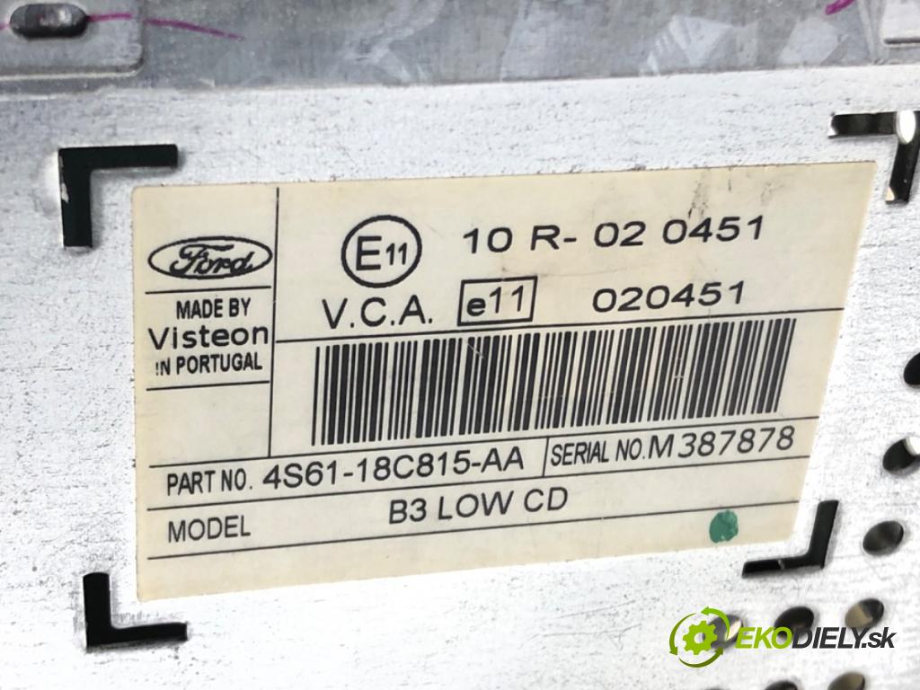 FORD FUSION (JU_) 2002 - 2012    1.4 59 kW [80 KM] benzyna 2002 - 2012  RADIO 4S61-18C815-AA (Audio zariadenia)