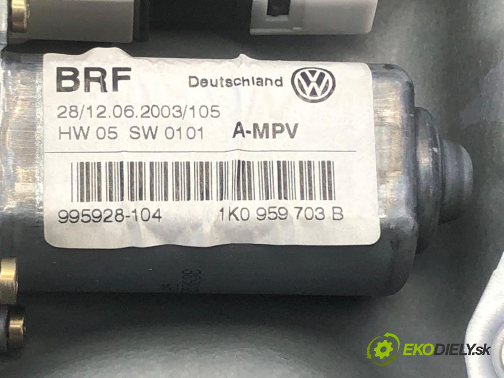 VW TOURAN (1T1, 1T2) 2003 - 2010    1.9 TDI 74 kW [100 KM] olej napędowy 2003 - 2004  mechanismus okna levý zadní část 1K0959703B