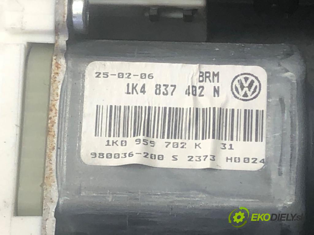 VW GOLF V (1K1) 2003 - 2010    1.9 TDI 77 kW [105 KM] olej napędowy 2003 - 2008  mechanismus okna pravý přední část 1K4837482N 1K0959792G