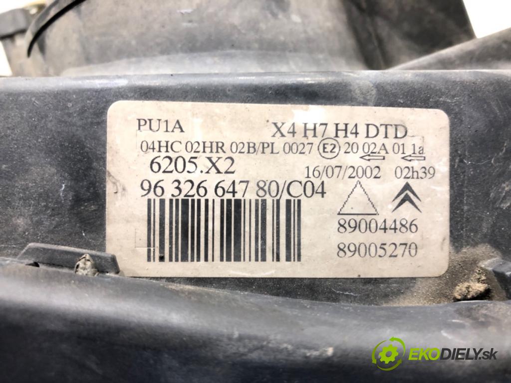 CITROEN C5 I (DC_) 2001 - 2005    2.0 16V (DCRFNC, DCRFNF) 100 kW [136 KM] benzyna 2001 - 2004  Svetlomet pravy predný 9632664780