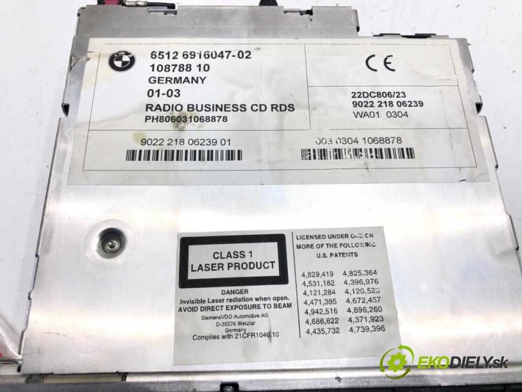 BMW 3 Touring (E46) 1999 - 2005    320 d 110 kW [150 KM] olej napędowy 2001 - 2005  RADIO 6916047 (Audio zariadenia)
