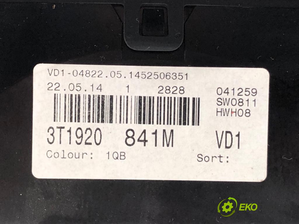 SKODA SUPERB II Kombi (3T5) 2009 - 2015    2.0 TDI 103 kW [140 KM] olej napędowy 2009 - 2010  Prístrojovka 3T1920841M (Prístrojové dosky, displeje)