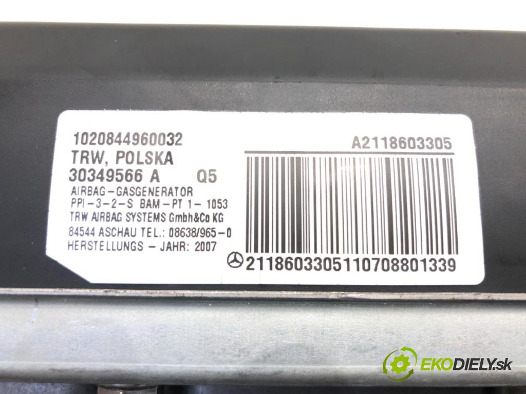 MERCEDES-BENZ KLASA E (W211) 2002 - 2009    E 320 CDI (211.022) 165 kW [224 KM] olej napędowy 2005 - 2008  AirBag spolujazdca A2118603305 (Airbagy)