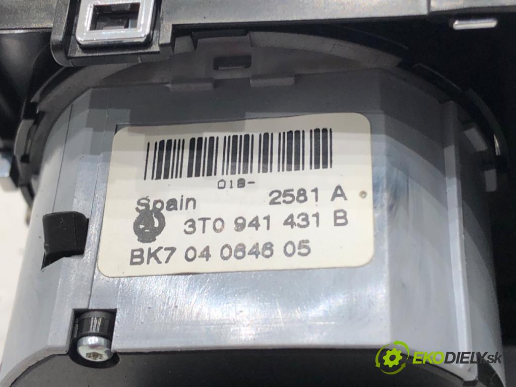 SKODA SUPERB II (3T4) 2008 - 2015    1.6 TDI 77 kW [105 KM] olej napędowy 2010 - 2015  spínač světel 3T0941431B