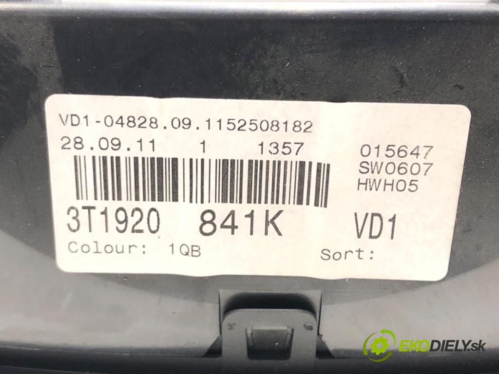 SKODA SUPERB II (3T4) 2008 - 2015    1.6 TDI 77 kW [105 KM] olej napędowy 2010 - 2015  Prístrojovka 3T1920841K (Prístrojové dosky, displeje)