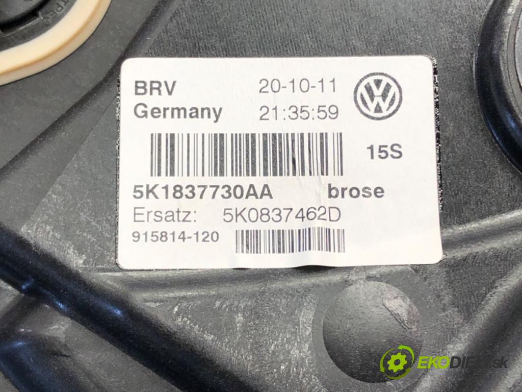 VW GOLF VI (5K1) 2008 - 2014    1.4 TSI 90 kW [122 KM] benzyna 2008 - 2012  mechanismus okna pravý přední část 5K0959702J 5K1837730AA