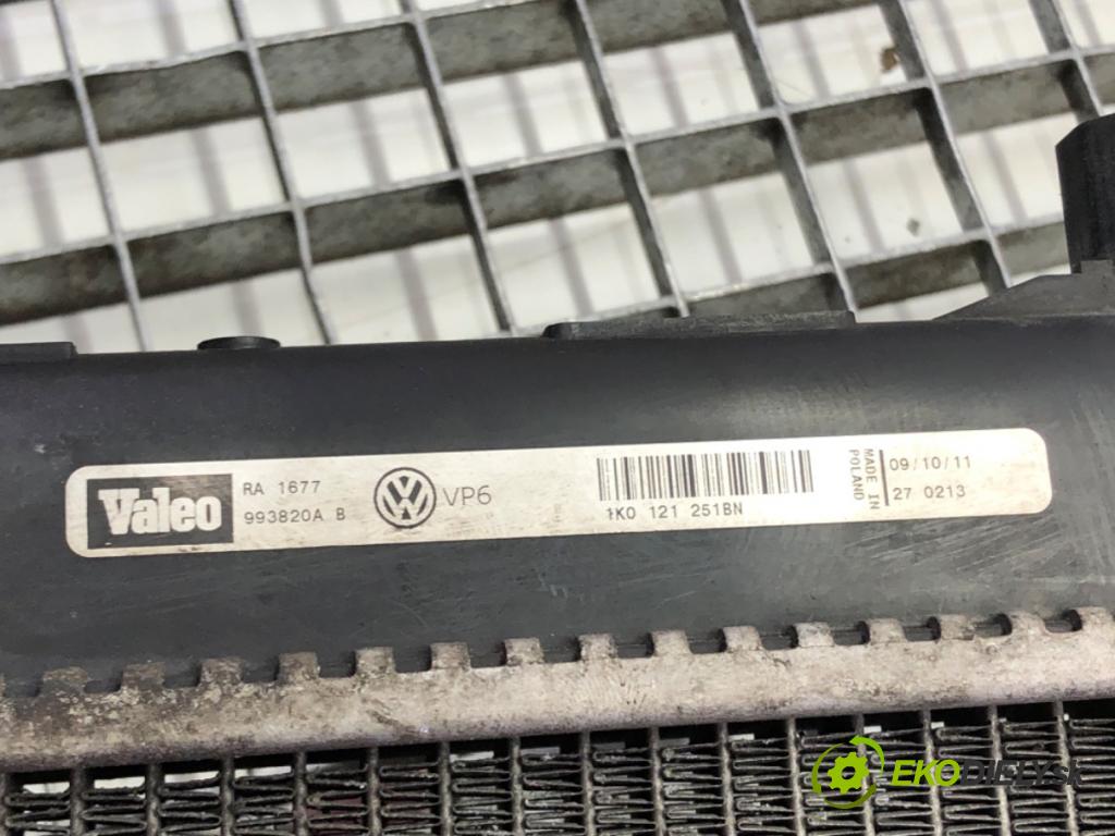 VW GOLF VI (5K1) 2008 - 2014    1.4 TSI 90 kW [122 KM] benzyna 2008 - 2012  Chladič vody 1K0121251BN (Chladiče vody)